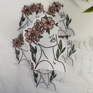 3/$20 CLEAR Flower Crown Sticker | Vinyl Sticker